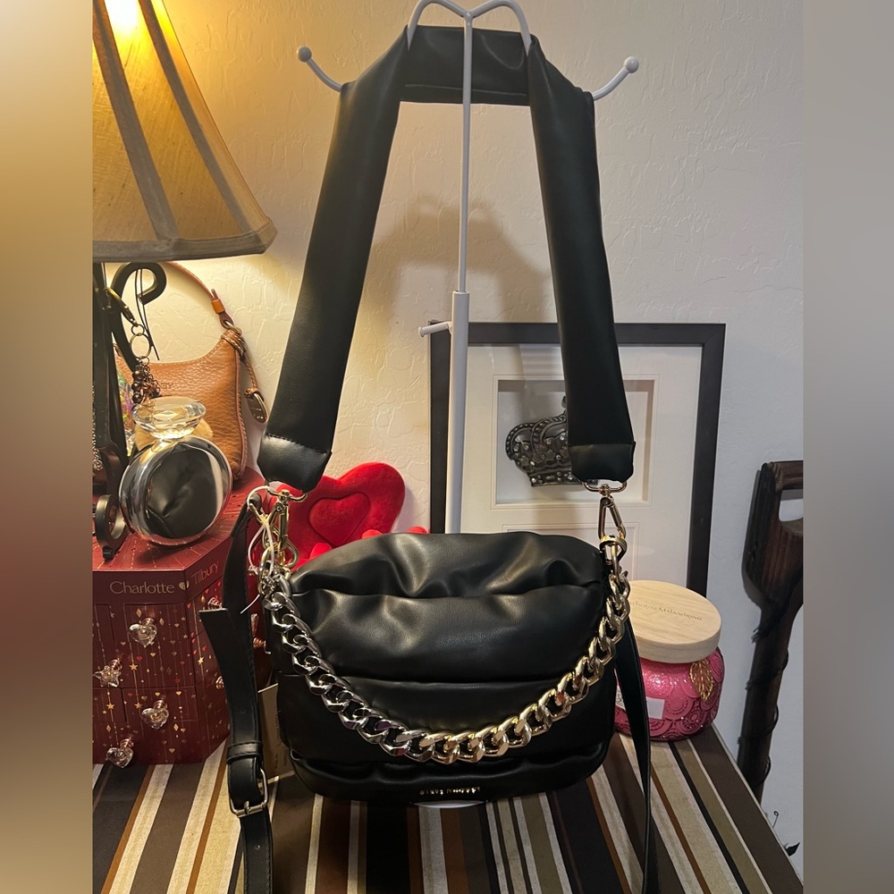 Steve Madden Black Puffer Shoulder Crossbody Bag